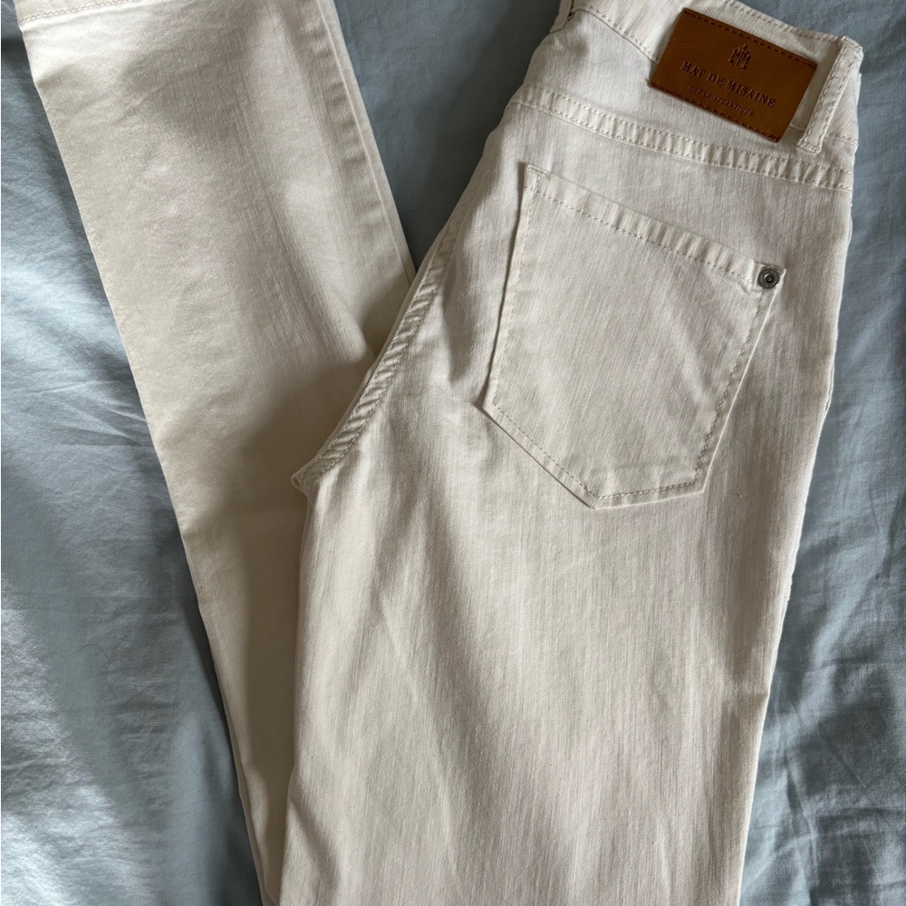 Women's Straight Leg Jeans in Cream - Picture 8 of 15